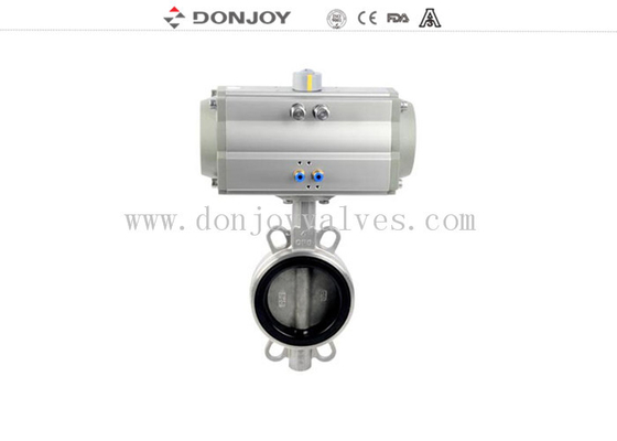 2 inches quality stainless steel 304/316L pneumatic wafer type butterfly valve