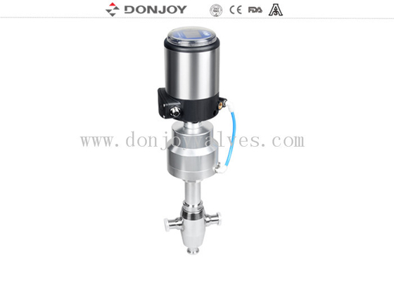 SS Pneuamtic 3 Way Globe Valve With Tri Clamp End For Regulating