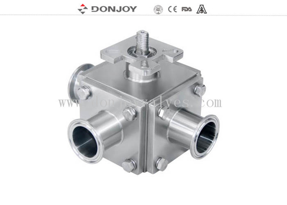 Three Way 10Bar PTFE Gasket DN40 Pneumatic Ball Valve